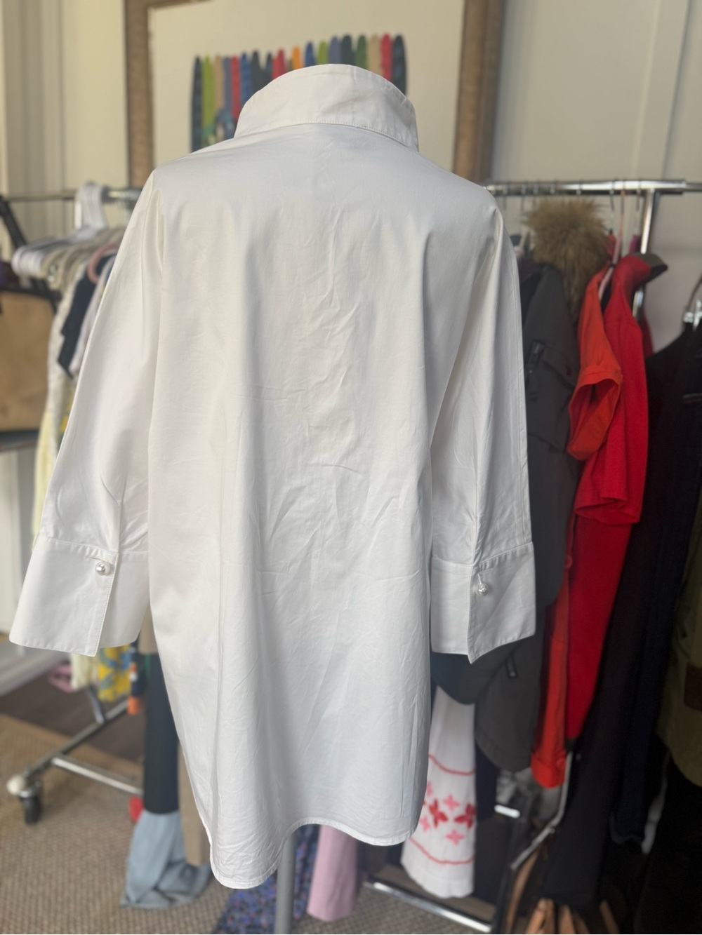 Tuckernuck White Stand-Collar Popover Blouse - Picture 4 of 5